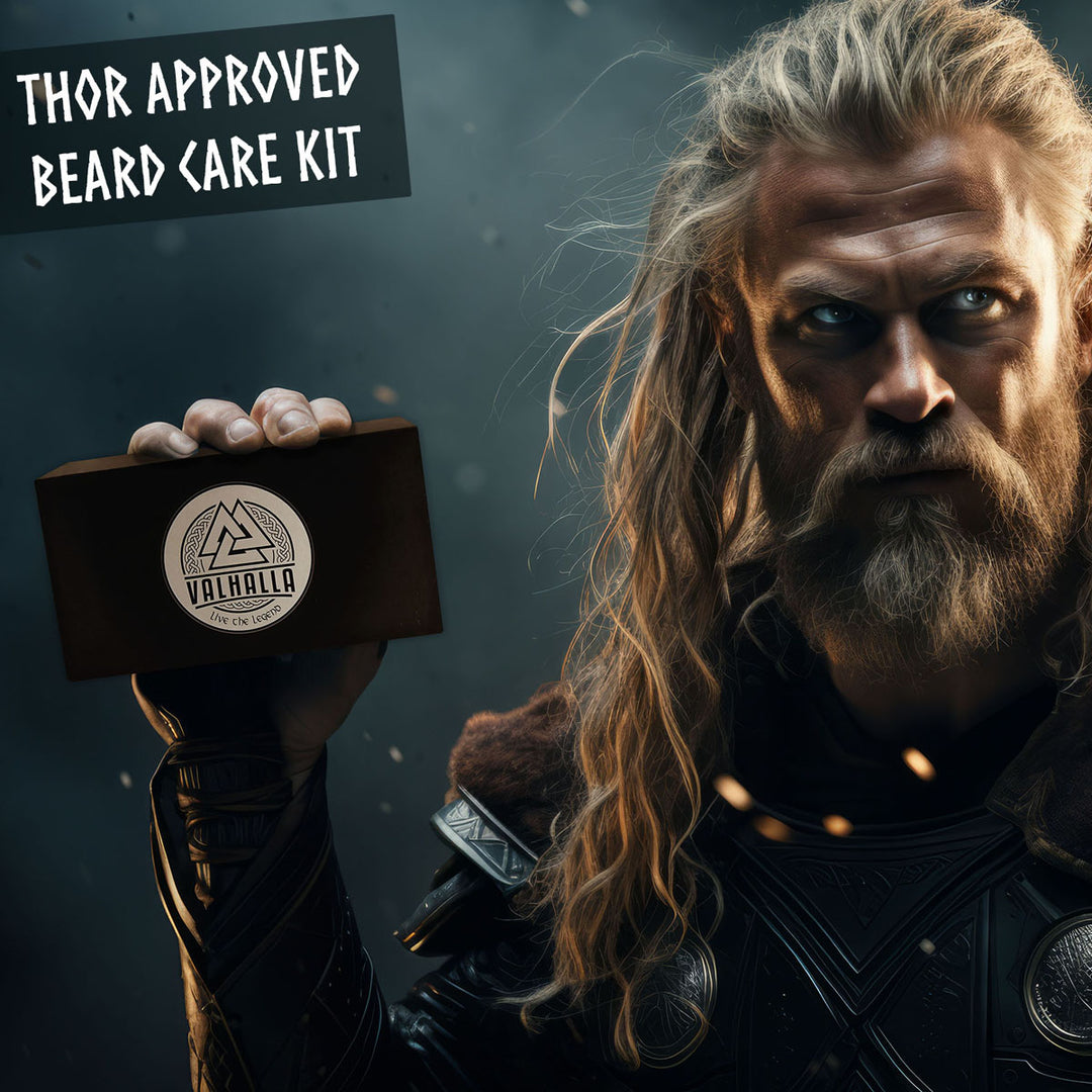 Thor Approved beard care Kit - Viking thor holding a beard care