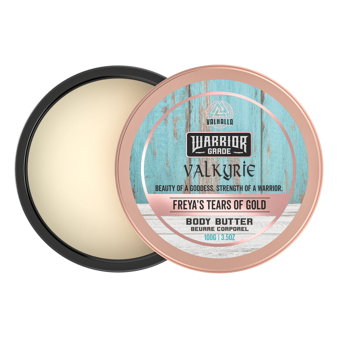 Body butter balm. Valhalla Legend. Valkyrie edition. Freya's Tears of Gold. Made in Canada