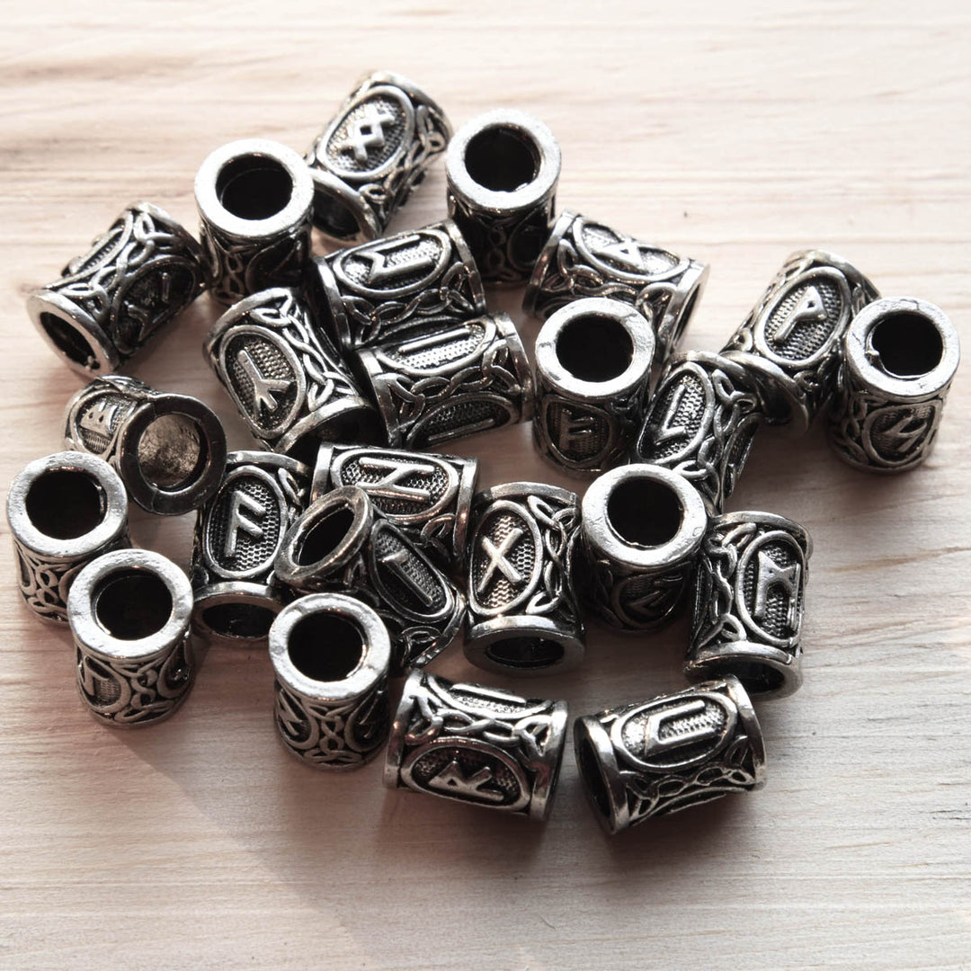 VIKING RUNES CHARM BEADS - RUNE BEARD BEADS