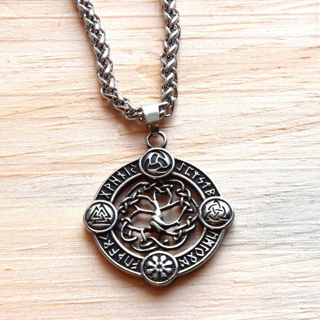 Symbol Guides of the Vikings Amulet - Yggdrasil Tree of Life - Viking Norse Necklace