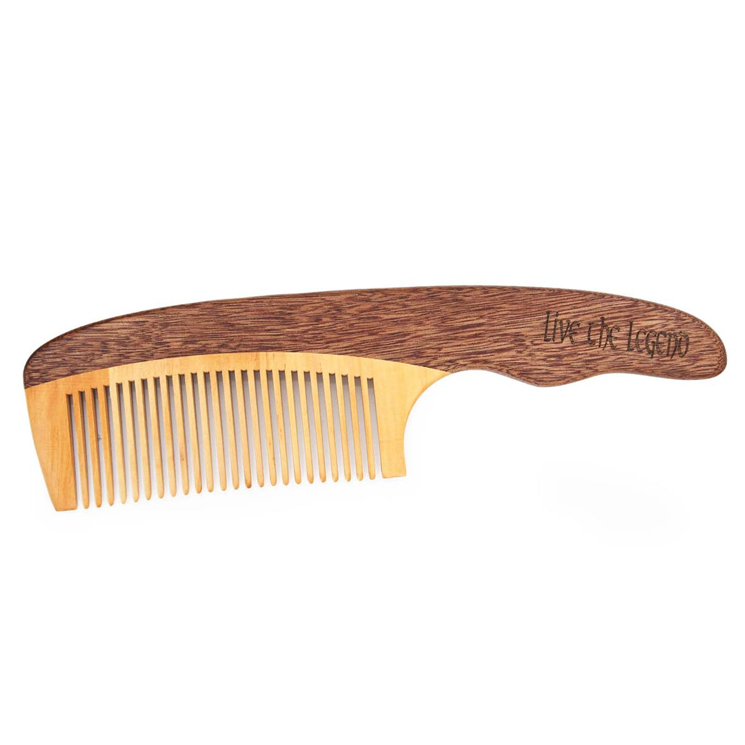 Red Sandalwood and Pear Comb with handle